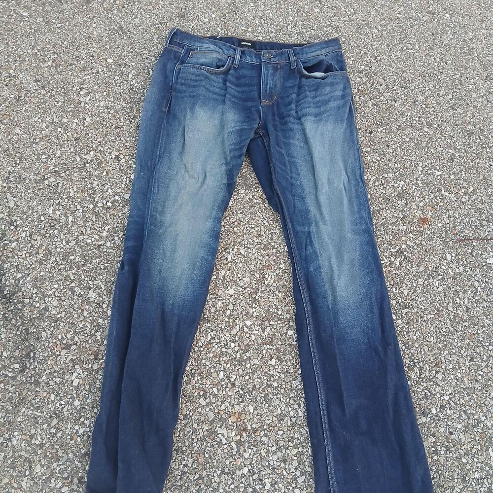 Hudson Byron Straight Jeans Mens 34x32 Blue Medium Wash Denim Pants Casual